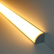 LED Eckleuchte CORNER MAX diffus mit 230V Twin-COB LED-Streifen – IP65 wasserdicht dimmbar – CRI93 180° warmweiß 2700 K – 960x LEDs 22,8 W 1857 lm /m