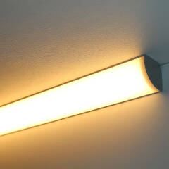 LED Eckleuchte "CORNER MAX" diffus mit 230V Twin-COB LED-Streifen | IP65 wasserdicht dimmbar | CRI93 180° warmweiß 2700K | Maßanfertigung in Länge 22 cm | 192x COB LEDs | 371 Lumen | 4,56 Watt