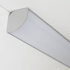 LED Eckleuchte "CORNER MAX" diffus mit 230V Twin-COB LED-Streifen | IP65 wasserdicht dimmbar | CRI93 180° warmweiß 2700K | Maßanfertigung in Länge 22 cm | 192x COB LEDs | 371 Lumen | 4,56 Watt