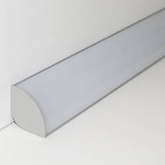 LED Eckleuchte "CORNER MAX" diffus mit 230V Twin-COB LED-Streifen | IP65 wasserdicht dimmbar | CRI93 180° warmweiß 2700K | Maßanfertigung in Länge 22 cm | 192x COB LEDs | 371 Lumen | 4,56 Watt