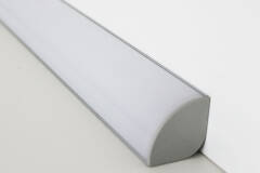 LED Eckleuchte "CORNER MAX" diffus mit 230V Twin-COB LED-Streifen | IP65 wasserdicht dimmbar | CRI93 180° warmweiß 2700K | Maßanfertigung in Länge 22 cm | 192x COB LEDs | 371 Lumen | 4,56 Watt