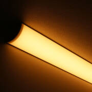 LED Eckleuchte "CORNER MAX" diffus mit 230V Twin-COB LED-Streifen | IP65 wasserdicht dimmbar | CRI93 180° warmweiß 2700K | Maßanfertigung in Länge 22 cm | 192x COB LEDs | 371 Lumen | 4,56 Watt