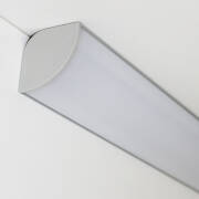 LED Eckleuchte "CORNER MAX" diffus mit 230V Twin-COB LED-Streifen | IP65 wasserdicht dimmbar | CRI93 180° warmweiß 2700K | Maßanfertigung in Länge 22 cm | 192x COB LEDs | 371 Lumen | 4,56 Watt