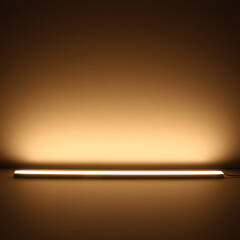 LED Lichtleiste flach "SLIM-LINE MAX" diffus mit 230V Twin-COB LED-Streifen | IP65 wasserdicht dimmbar | CRI93 180° warmweiß 2700K | Maßanfertigung in Länge 22 cm | 192x COB LEDs | 371 Lumen | 4,56 Watt