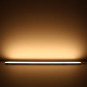 LED Lichtleiste flach "SLIM-LINE MAX" diffus mit 230V Twin-COB LED-Streifen | IP65 wasserdicht dimmbar | CRI93 180° warmweiß 2700K | Maßanfertigung in Länge 22 cm | 192x COB LEDs | 371 Lumen | 4,56 Watt