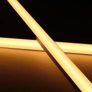 LED Lichtleiste flach "SLIM-LINE MAX" diffus mit 230V Twin-COB LED-Streifen | IP65 wasserdicht dimmbar | CRI93 180° warmweiß 2700K | Maßanfertigung in Länge 22 cm | 192x COB LEDs | 371 Lumen | 4,56 Watt