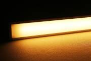 LED Lichtleiste flach "SLIM-LINE MAX" diffus mit 230V Twin-COB LED-Streifen | IP65 wasserdicht dimmbar | CRI93 180° warmweiß 2700K | Maßanfertigung in Länge 22 cm | 192x COB LEDs | 371 Lumen | 4,56 Watt