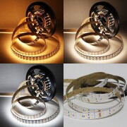 Twin Line CCT LED Streifen – 320 × 2835 LEDs – 2 × 14 W je Meter – Farbtemperatur einstellbar zwischen 2700 K-6700 K – CRI 90+ 24V DC 120°