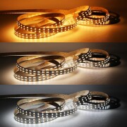 Twin Line CCT LED Streifen – 320 × 2835 LEDs – 2 × 14 W je Meter – Farbtemperatur einstellbar zwischen 2700 K-6700 K – CRI 90+ 24V DC 120°