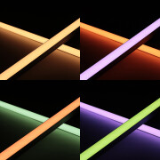 Triple Line RGBWW LED-Leiste Connect Pro – diffus – 70x mehrfarbige 5050 RGB LEDs & 140x warmweiße 2835 CRI90+ LEDs je Meter – 120° 24V DC