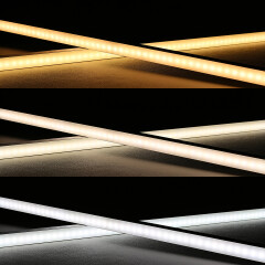 High CRI CCT LED-Leiste Connect-Line dimmbar diffus – 240 LEDs 2 × 17Watt je Meter – einstellbare Farbtemperatur 2700 K-6500 K – CRI 95+ 24V DC 120°