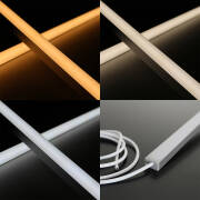 CCT COB LED Leiste "Connect-Line" dimmbar diffus | einstellbare Farbtemperatur 2700K-6500K | CRI 90+ 24VDC 180° | Maßanfertigung in Länge 21cm | 2x 1,71 Watt |