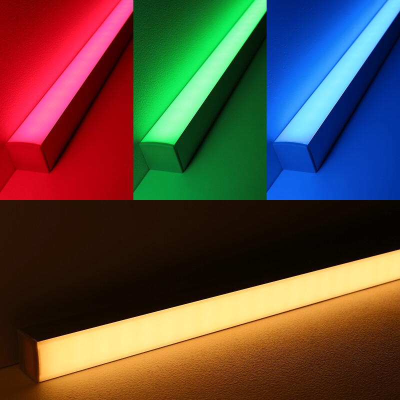 Triple Line RGBWW LED-Leiste Connect Pro – BAUSATZ – diffus – 70x mehrfarbige 5050 RGB LEDs & 140x warmweiße 2835 CRI90+ LEDs je Meter – 120° 24V DC