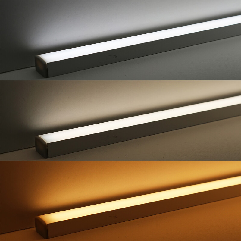 CCT COB LED-Leiste Connect-Line dimmbar diffus – BAUSATZ – 640 LEDs 16 W je Meter – einstellbare Farbtemperatur 2700 K-6500 K – CRI 90+ 24V DC 180°