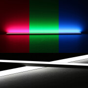 RGBW LED-Leiste Connect-Line – BAUSATZ – diffus – 56x Farbwechsel 5050 RGB LEDs & 56x weiße 5630 CRI90+ LEDs je Meter – 120° 24V DC
