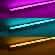 RGBWW LED-Leiste Connect-Line – BAUSATZ – diffus – 56x Farbwechsel 5050 RGB LEDs & 56x warmweiße 5630 CRI90+ LEDs je Meter – 120° 24V DC