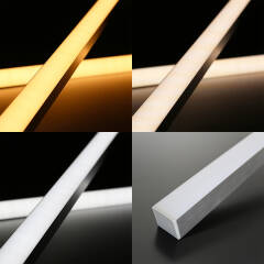 Twin Line CCT LED Leiste "Connect Pro" | diffus | Farbtemperatur einstellbar zwischen 2700K-6700K | CRI 90+ 24VDC 120° | BAUSATZ nach Maß in Länge 23 cm | 64x 2835 LEDs |  2x 2,8 Watt