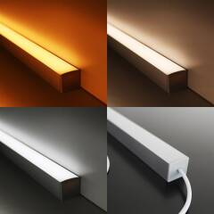 Twin Line CCT LED Leiste "Connect Pro" | diffus | Farbtemperatur einstellbar zwischen 2700K-6700K | CRI 90+ 24VDC 120° | BAUSATZ nach Maß in Länge 23 cm | 64x 2835 LEDs |  2x 2,8 Watt