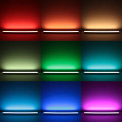 Triple Line RGBWW LED Leiste "Connect Pro" | diffus | 120° 24V DC | BAUSATZ nach Maß in Länge 23 cm | 14x RGB LEDs & 28x warmweiße LEDs | 7 Watt gesamt |