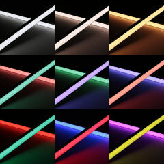 Triple Line RGB+CCT LED Leiste "Connect Pro" | diffus | 120° 24V DC | BAUSATZ nach Maß in Länge 23 cm | 14x RGB LEDs & 56x CCT LEDs | 11 Watt gesamt |