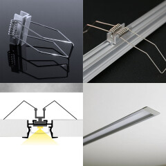 längliche CCT COB LED Einbauleuchte Connect dimmbar diffus – 640 LEDs 16 W je Meter – einstellbare Farbtemperatur 2700 K-6500 K – CRI 90+ 24V DC 180°