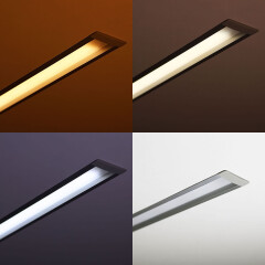 flache COB RGB+CCT LED Einbauleuchte Connect – diffus – RGB mehrfarbig, weiß und warmweiß einstellbar – 18.6 W – 1258 lm/m – 180° 24V DC CRI 95RA