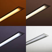 High CRI CCT LED Einbauleuchte "Connect" dimmbar diffus | einstellbare Farbtemperatur 2700K-6500K | CRI 95+ 24VDC 120° | Maßanfertigung in Länge 178cm | 210x kaltweiße 2835 LEDs 2608 Lumen 29,8 Watt | 210x warmweiße 2835 LEDs 2363 Lumen 29,8 Watt |
