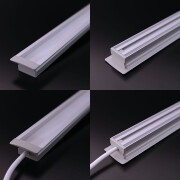 COB LED-Einbauleuchten linear diffus Bausatz Set Connect – neutralweiß 4000 K – CRI92 24V DC 180° – 528x LED Chips 12,7 W – 1232 lm/m