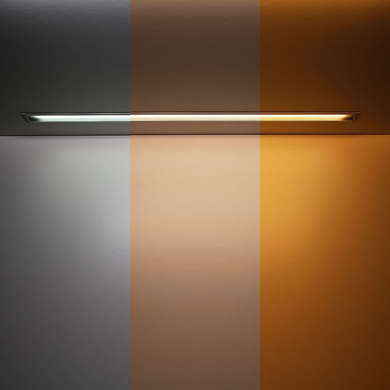 High CRI CCT LED Einbauleuchten Bausatz Set Connect dimmbar diffus – 240 LEDs 2 × 17Watt je Meter – einstellbare Farbtemperatur 2700 K-6500 K – CRI 95+ 24V DC 120°