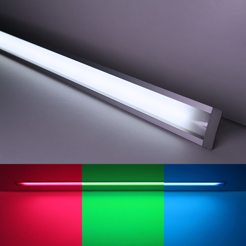 RGBW LED Einbauleuchten Bausatz Set Connect – diffus – 56x Farbwechsel 5050 RGB LEDs & 56x weiße 5630 CRI90+ LEDs je Meter – 120° 24V DC