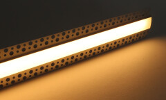 flache Trockenbau Einputz ALU LED-Leiste Plaster 230V BAUSATZ SET – 120 × 2835 LEDs – 16 W – 1680 lm/m – diffus – warmweiß 2700 K 120° IP65