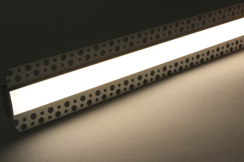 230V Alu COB LED-Lichtleiste Plaster max zum Einputzen für Trockenbau BAUSATZ SET – diffus dimmbar – mit Double-Line COB LED Streifen IP65 960x LEDs 21,9 W neutralweiß 4000 K 1943 lm CRI92