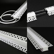 Einputz LED-Lichtleiste Plaster schmal für Trockenbau BAUSATZ SET – diffus dimmbar – neutralweiß 4000 K – CRI92 24V DC 180° – 528x LED Chips 12,7 W – 1232 lm/m