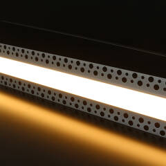 230V COB LED-Lichtleiste "Plaster max" zum Einputzen für Trockenbau BAUSATZ SET | diffus dimmbar warmweiß | mit Double-Line COB LED Streifen IP65 | Maßanfertigung in Länge 22 cm | 192x COB LEDs | 371 Lumen | 4,56 Watt