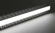2 m Trockenbau Einputz ALU LED-Leiste flach 230V für Rigips BAUSATZ SET – diffus tageslichtweiß 6300 K 120° IP65 – Länge 202 cm – 240 × 2835 LEDs – 3680 Lumen – 33 W