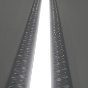 2 m Trockenbau Einputz ALU LED-Leiste flach 230V für Rigips BAUSATZ SET – diffus tageslichtweiß 6300 K 120° IP65 – Länge 202 cm – 240 × 2835 LEDs – 3680 Lumen – 33 W