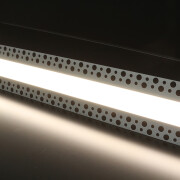 3 Meter Trockenbau Einputz ALU LED-Leiste flach Plaster 230V für Rigips BAUSATZ SET – diffus neutralweiß 4100 K 120° IP65 – Länge 302 cm – 360 × 2835 LEDs – 5520 Lumen – 49 W