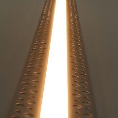 flache 4 m Trockenbau Einputz ALU LED-Leiste 230V – BAUSATZ SET – diffus warmweiß 2700 K 120° IP65 – Länge 402 cm – 480 × 2835 LEDs – 6720 Lumen – 66 W