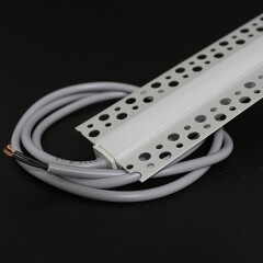 flache 4 m Trockenbau Einputz ALU LED-Leiste 230V – BAUSATZ SET – diffus warmweiß 2700 K 120° IP65 – Länge 402 cm – 480 × 2835 LEDs – 6720 Lumen – 66 W