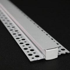 5 Meter Trockenbau Einputz ALU LED-Leiste flach 230V für Gipskarton – BAUSATZ SET – diffus neutralweiß 4100 K 120° IP65 – Länge 502 cm – 600 × 2835 LEDs – 9200 Lumen – 82 W