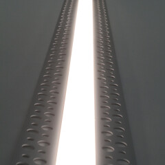 5 Meter Trockenbau Einputz ALU LED-Leiste flach 230V für Gipskarton – BAUSATZ SET – diffus neutralweiß 4100 K 120° IP65 – Länge 502 cm – 600 × 2835 LEDs – 9200 Lumen – 82 W