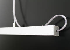 moderne 230V LED-Deckenleuchte Küche dimmbar stufenlos höhenverstellbar IP65 – tageslichtweiß 6300 K diffus – 120 × 2835 LEDs 16,3 W 1840 lm /m 120° CRI85