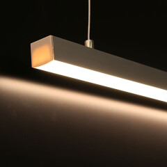 COB LED-Pendelleuchte 230V – diffus dimmbar lang & eckig Esstisch – stufenlos höhenverstellbar IP65 Outdoor – 960x LEDs 21,9 W /m – neutralweiß 4000 K 1943 lm CRI92