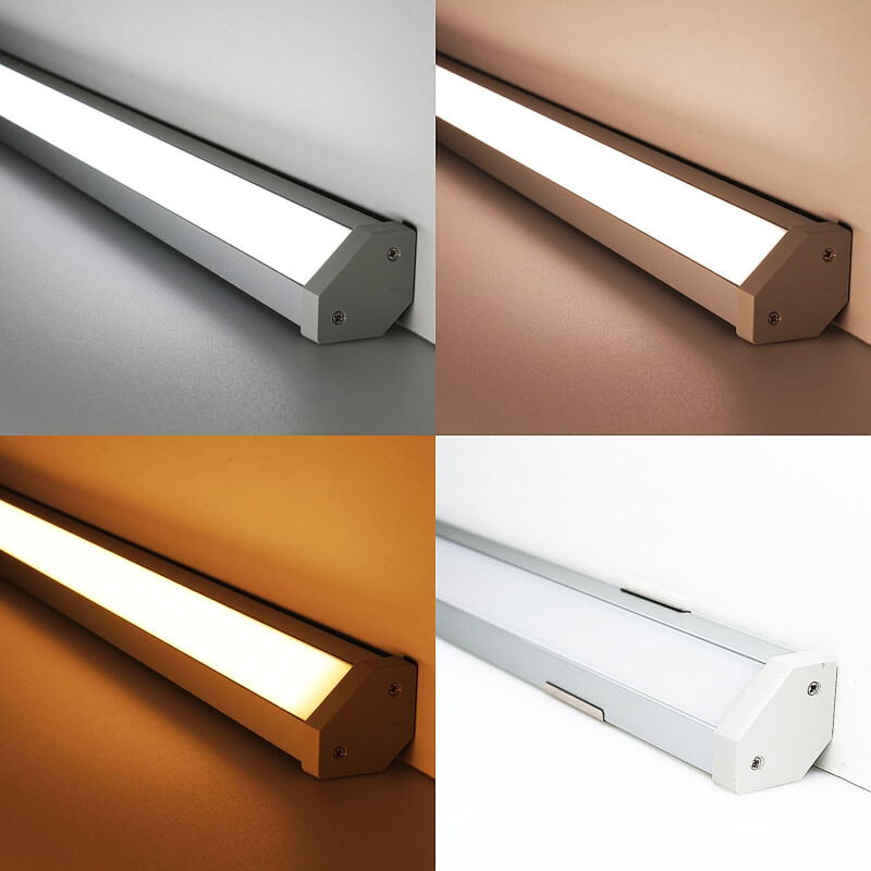 Twin Line CCT LED Unterbauleuchte Connect Pro – diffus – 320 × 2835 LEDs – 2 × 14 W je Meter – Farbtemperatur einstellbar zwischen 2700 K-6700 K – CRI 90+ 24V DC 120°