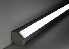 LED Eck Leuchten BAUSATZ Connect Pro mit Double-Line COB LED Streifen – diffus dimmbar – tageslichtweiß 6300 K – CRI91 24V DC 180° – 600x LED Chips 24,5 W – 2253 lm/m