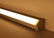 LED Eck Leuchten BAUSATZ Connect Pro mit Double-Line COB LED Streifen – diffus dimmbar – warmweiß 3000 K – CRI92 24V DC 180° – 600x LED Chips 24,83 W – 2079 lm/m