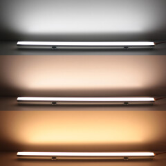 Twin Line CCT LED Unterbauleuchten BAUSATZ Connect Pro – diffus – 320 × 2835 LEDs – 2 × 14 W je Meter – Farbtemperatur einstellbar zwischen 2700 K-6700 K – CRI 90+ 24V DC 120°