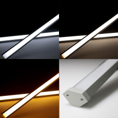 Twin Line CCT LED Unterbauleuchten BAUSATZ Connect Pro – diffus – 320 × 2835 LEDs – 2 × 14 W je Meter – Farbtemperatur einstellbar zwischen 2700 K-6700 K – CRI 90+ 24V DC 120°