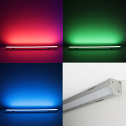 RGBWW LED Unterbauleuchte Connect-PRO – diffus – 56x Farbwechsel 5050 RGB LEDs & 56x warmweiße 5630 CRI90+ LEDs je Meter – 120° 24V DC