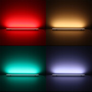 RGB LED-Leisten 45° BAUSATZ Connect-PRO dimmbar diffus – 96 × 5050 RGB LEDs – 680 Lumen – 19 W je Meter – 120° 24V DC